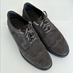 Men's Gray Suede Oxford Shoes